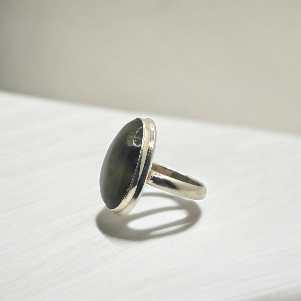 Large Labradorite Gemstone Ring .925 Sterling Sil… - image 5